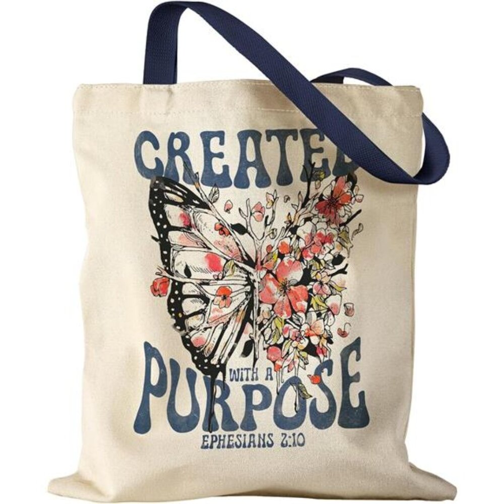 Canvas Tote Bag - Sturdy Cloth Cotton Totes Bag with Pattern Shoulder Bag